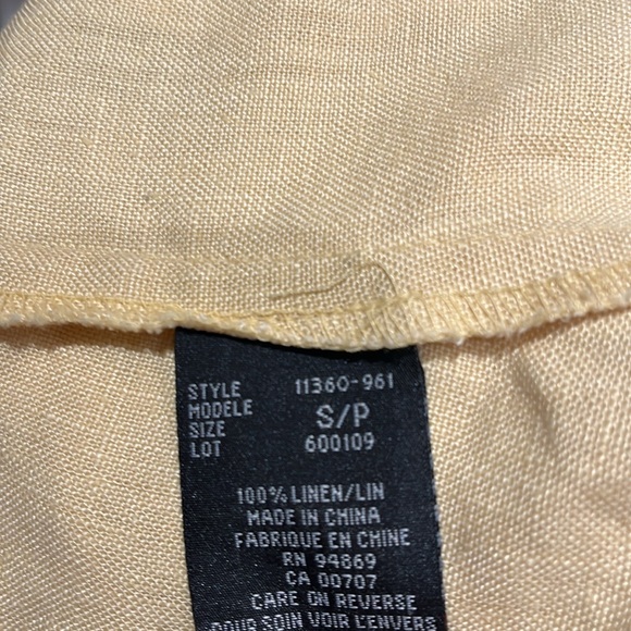 TRIBAL 100% Linen jacket in light yellow. Size S - Picture 5 of 5